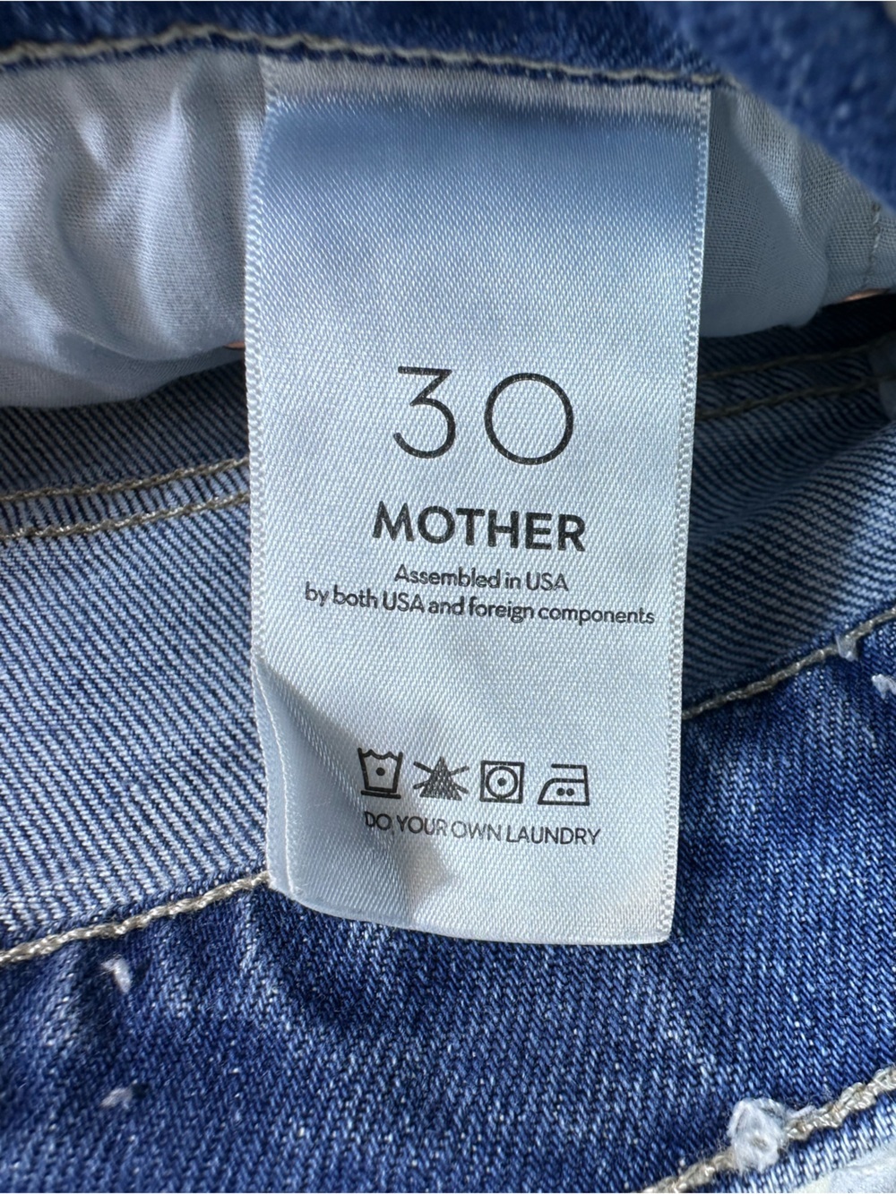 MOTHER Superior The Swisher Sneak Fray Punch Buggy Wide Leg Jeans Size 30 - Picture 9 of 13